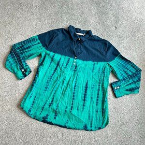 * Soft Surroundings Tie Dye Long Sleeve Top Shirt Colorful 100% Cotton PXS  - E